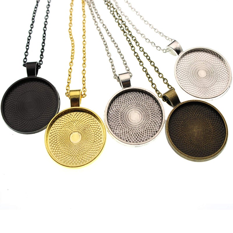 Lind Kitchen 25pcs Round Bezel Pendant Trays Setting Cabochon Blank Base for DIY Crafting Photo Jewelry Findings Making Accessories 25mm - Image 4